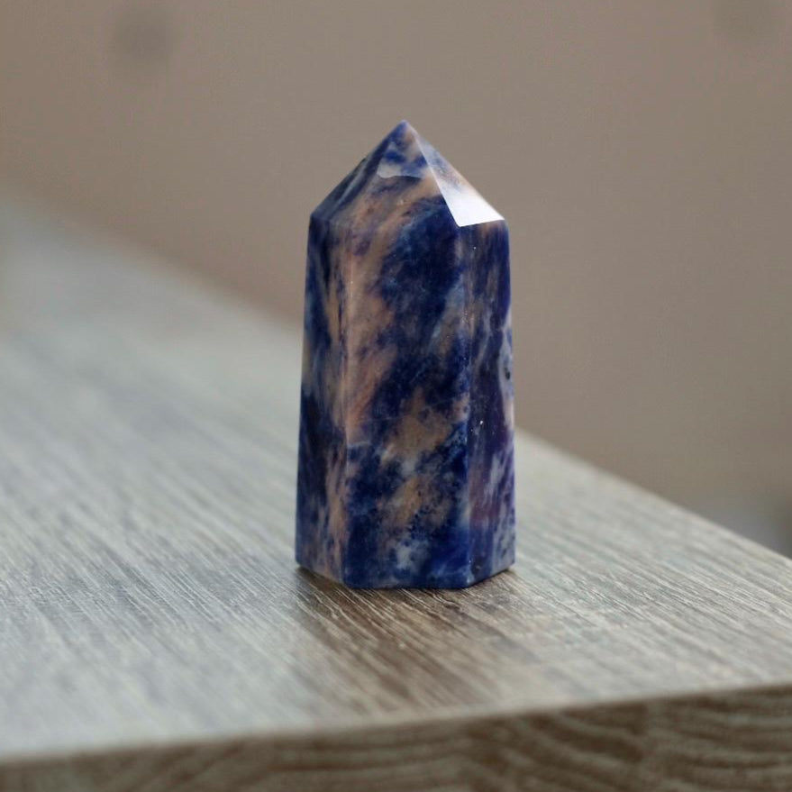 Pink Sodalite Point | Blue Sodalite Crystal Tower