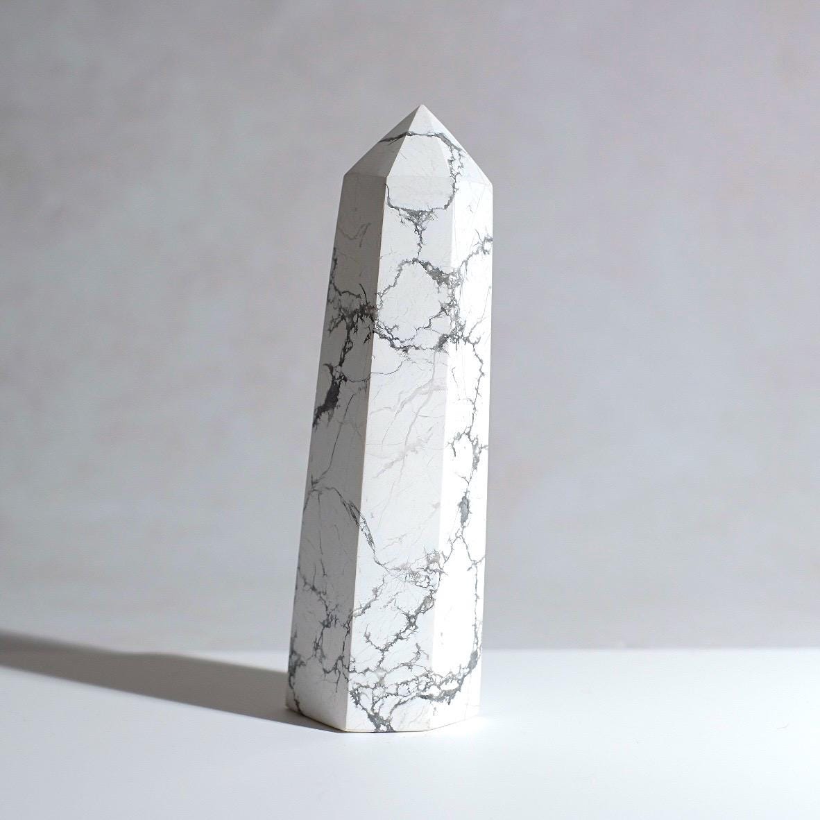 Large Howlite Tower | White Howlite Crystal Point