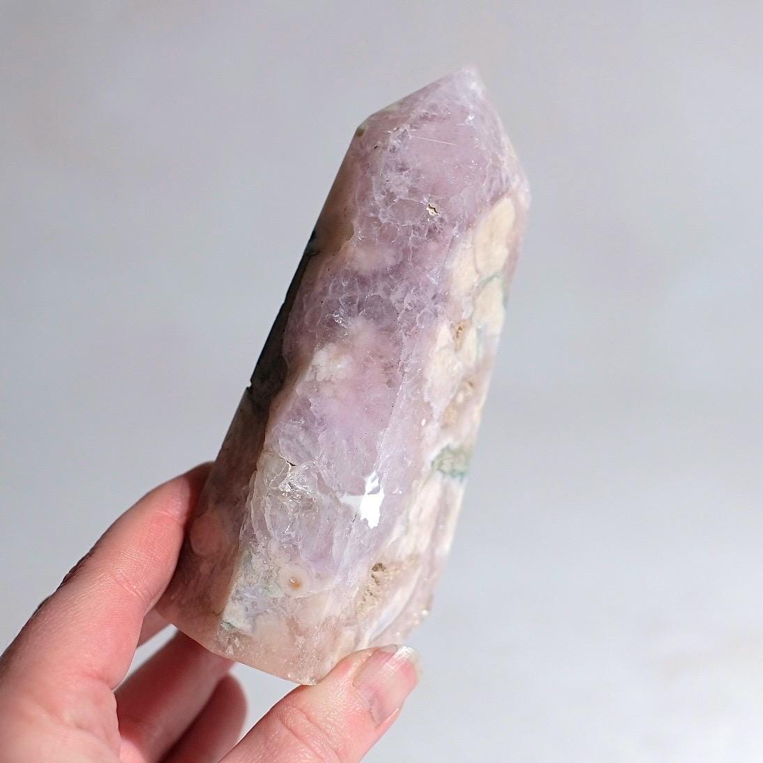 Flower Agate + Amethyst Tower | Amethyst Flower Agate Crystal Point