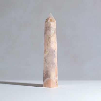 Flower Agate Point | Cherry Blossom Agate Crystal Tower