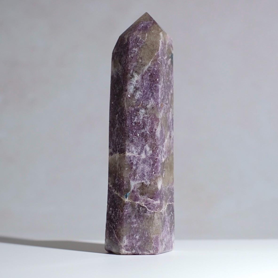 Unicorn Stone Tower w. Apatite | Pink Tourmaline + Lepidolite Crystal Point