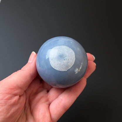 Angelite Sphere | Blue Anhydrite Crystal Sphere