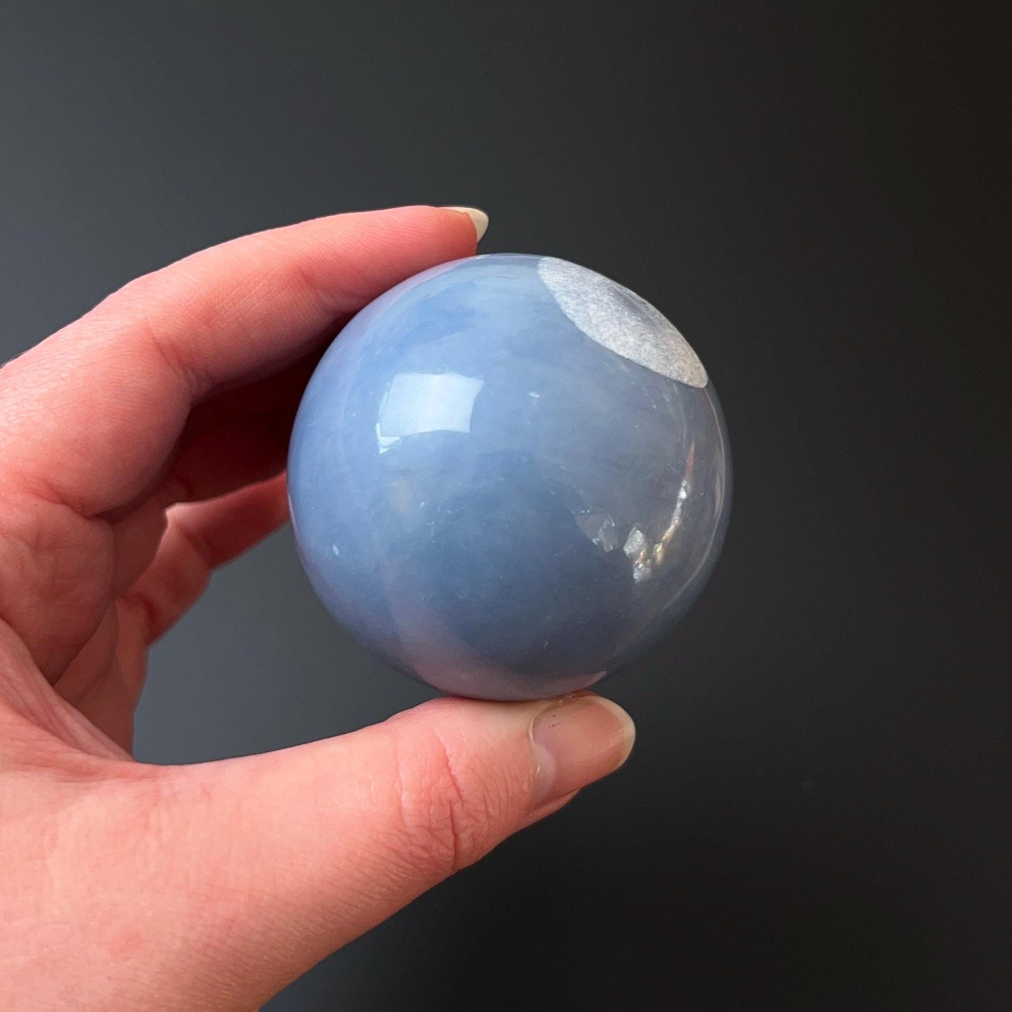 Angelite Sphere | Blue Anhydrite Crystal Sphere