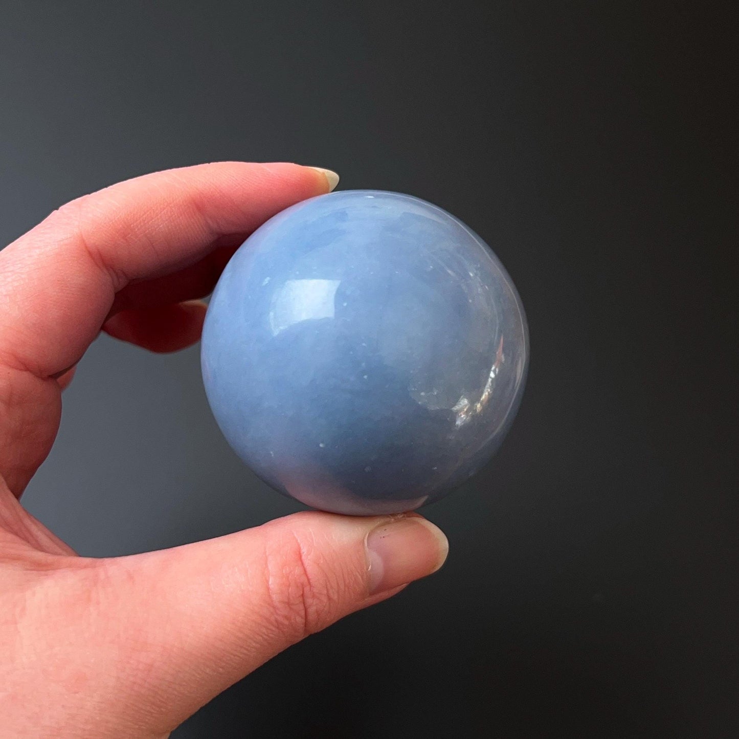 Angelite Sphere | Blue Anhydrite Crystal Sphere