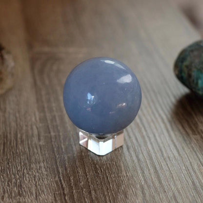 Angelite Sphere | Blue Anhydrite Crystal Sphere