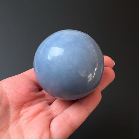 Angelite Sphere | Blue Anhydrite Crystal Sphere