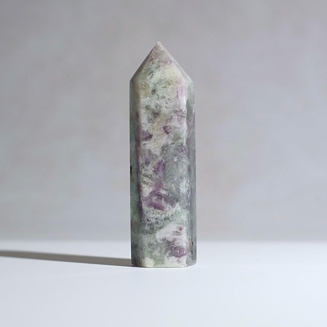 Feather Fluorite Tower | Dendritic Fluorite Crystal Point