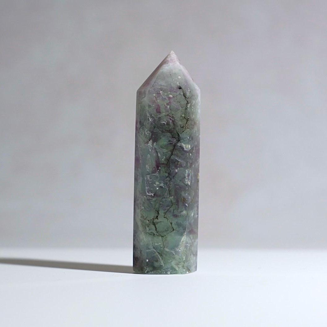 Feather Fluorite Tower | Dendritic Fluorite Crystal Point