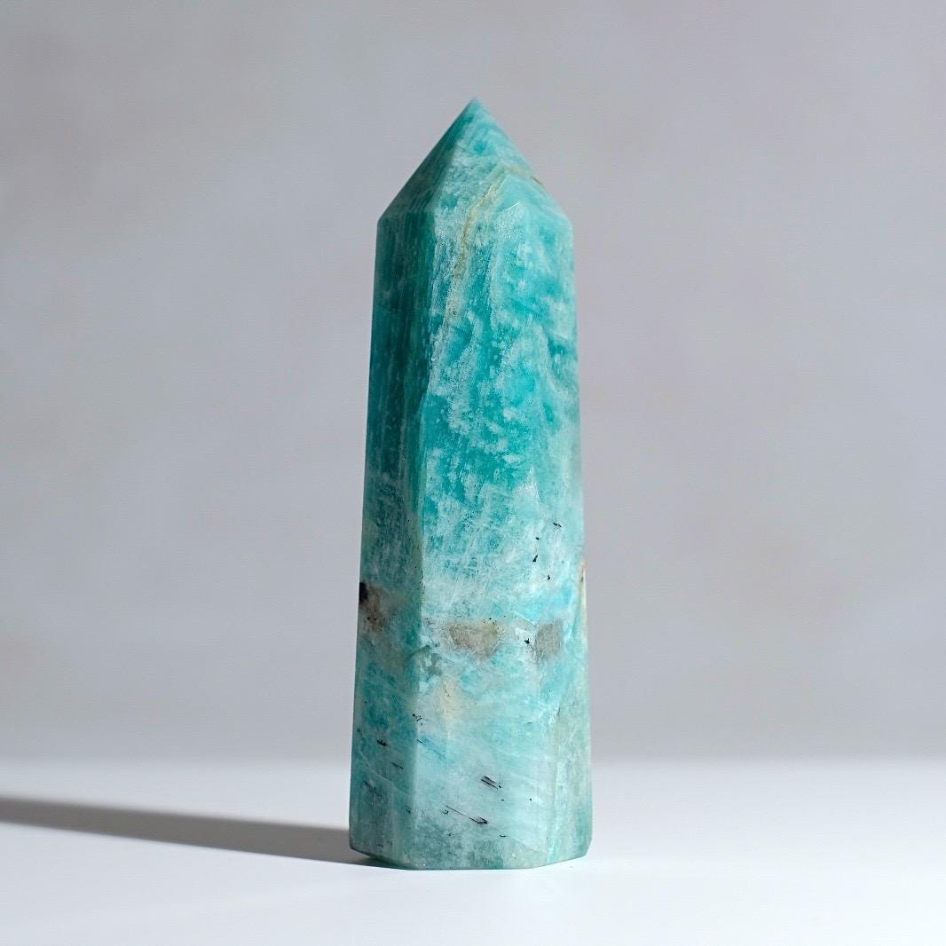 Amazonite Tower | Smokey Quartz + Amazonite Crystal Point