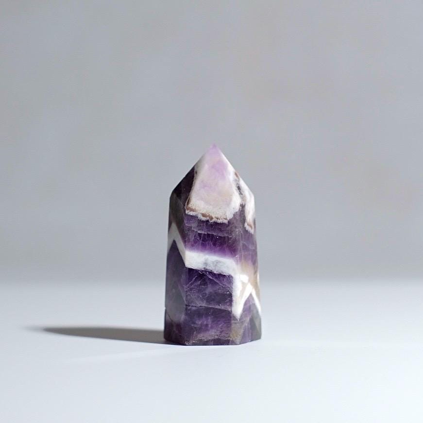 Dream Amethyst Point | Chevron Amethyst Crystal Tower