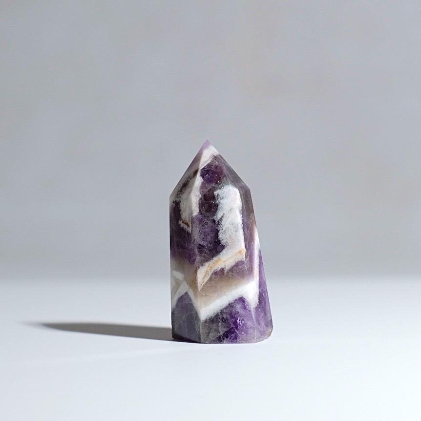 Dream Amethyst Point | Chevron Amethyst Crystal Tower