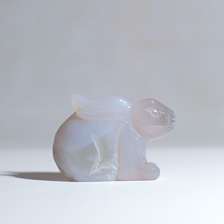 Druzy Agate Rabbit Carving | Crystal Rabbit Carving