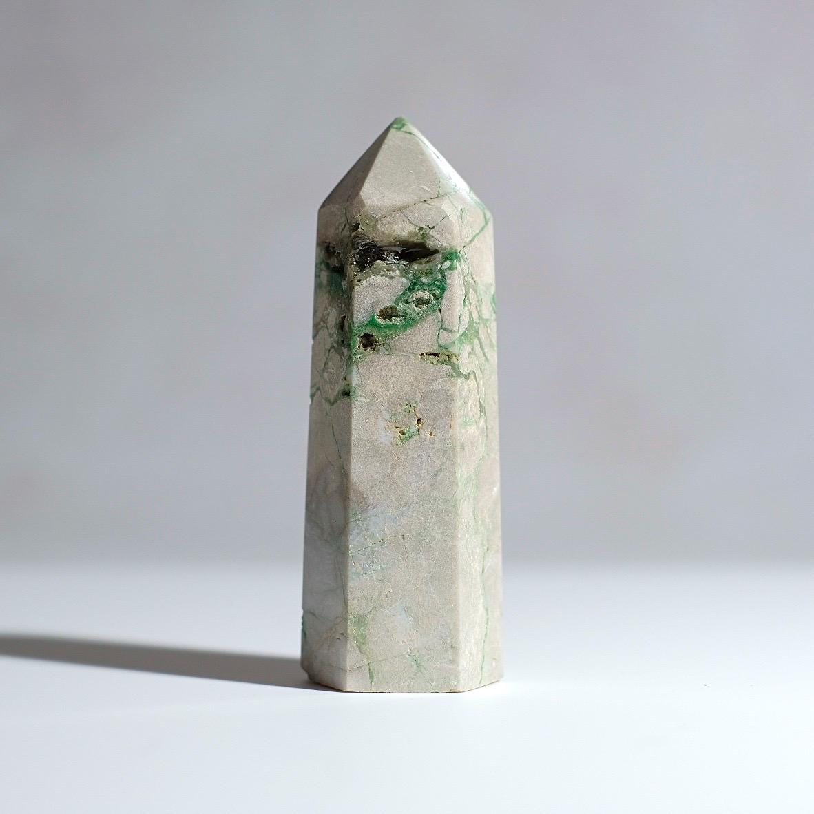 Natural Variscite Point | Utahlite Crystal Tower