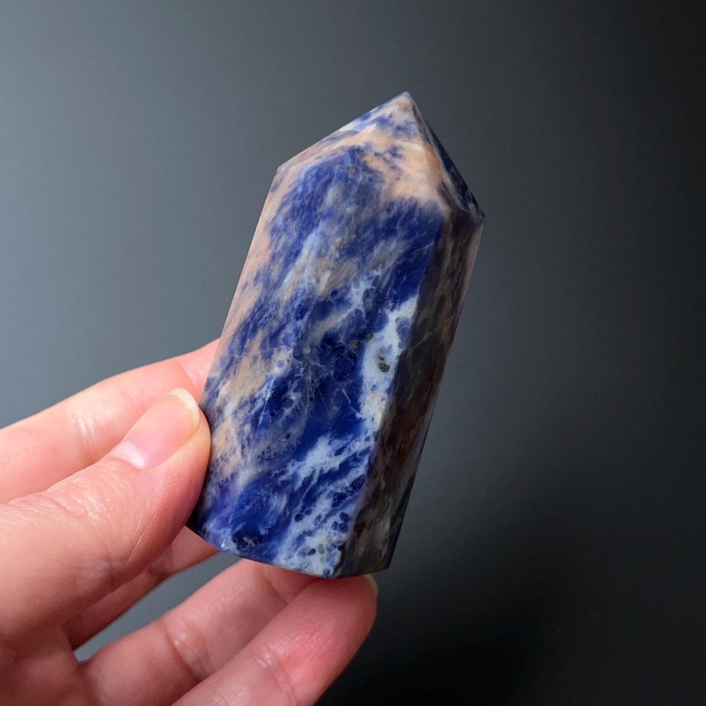 Pink Sodalite Point | Blue Sodalite Crystal Tower