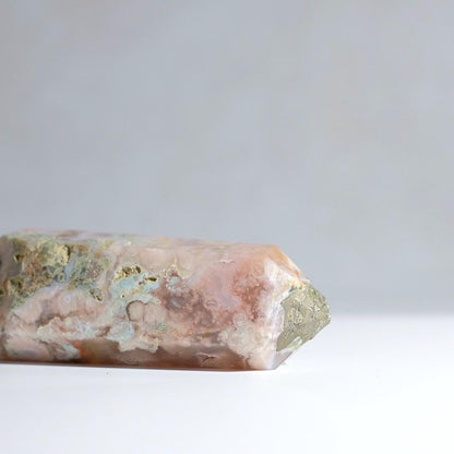 Flower Agate w. Pyrite Tower | Crystal Point