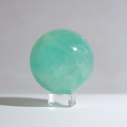 Rare Dendritic Fluorite Sphere | Mint Green Fluorite Crystal Sphere