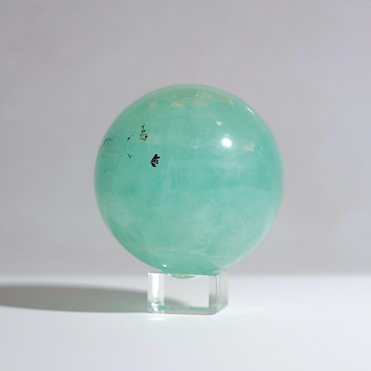 Rare Dendritic Fluorite Sphere | Mint Green Fluorite Crystal Sphere