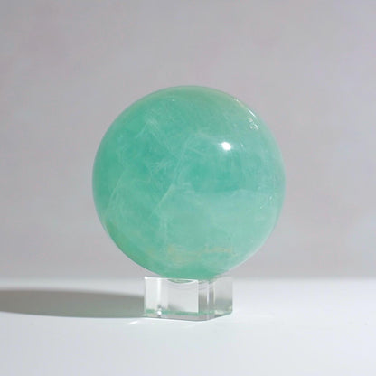 Rare Dendritic Fluorite Sphere | Mint Green Fluorite Crystal Sphere