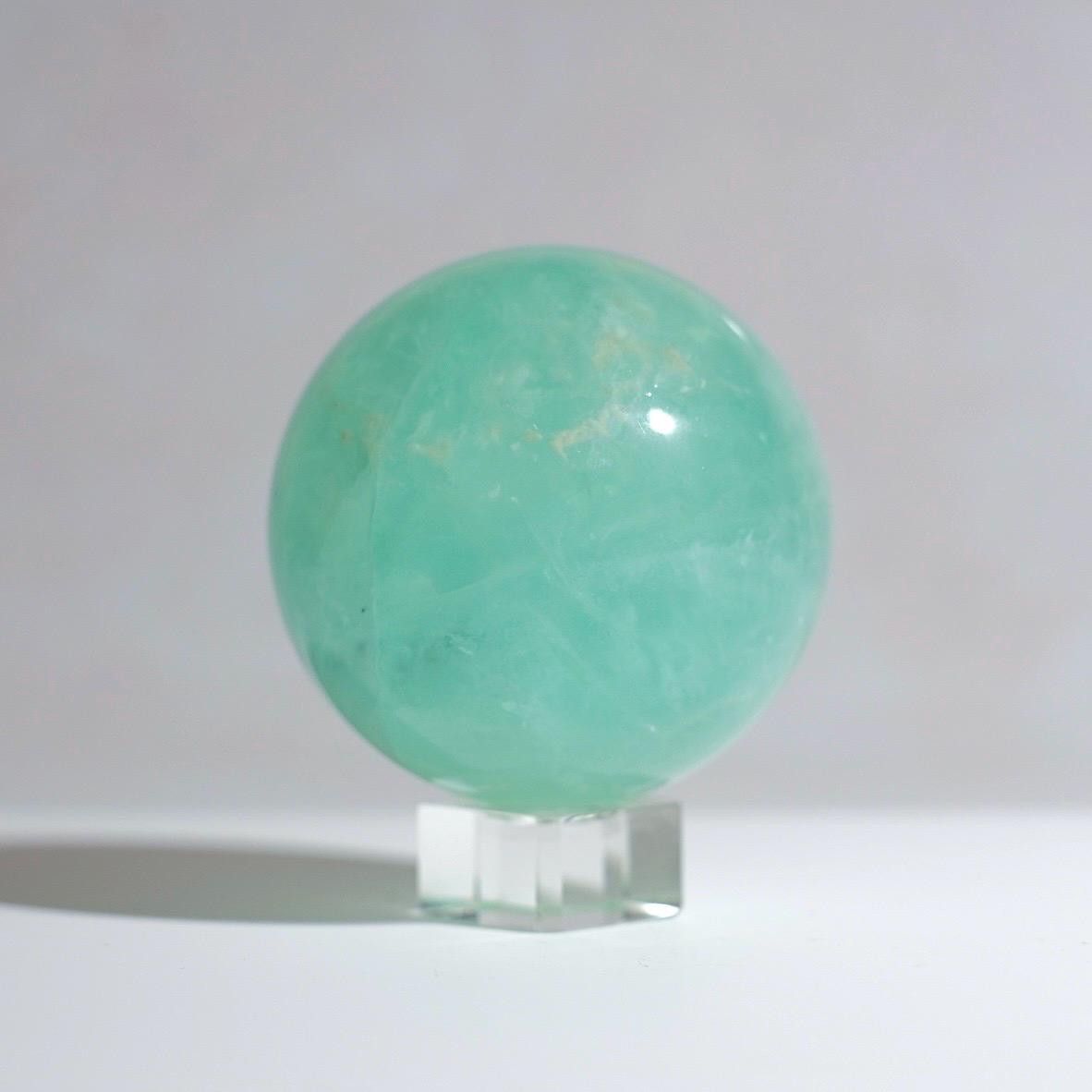 Rare Dendritic Fluorite Sphere | Mint Green Fluorite Crystal Sphere