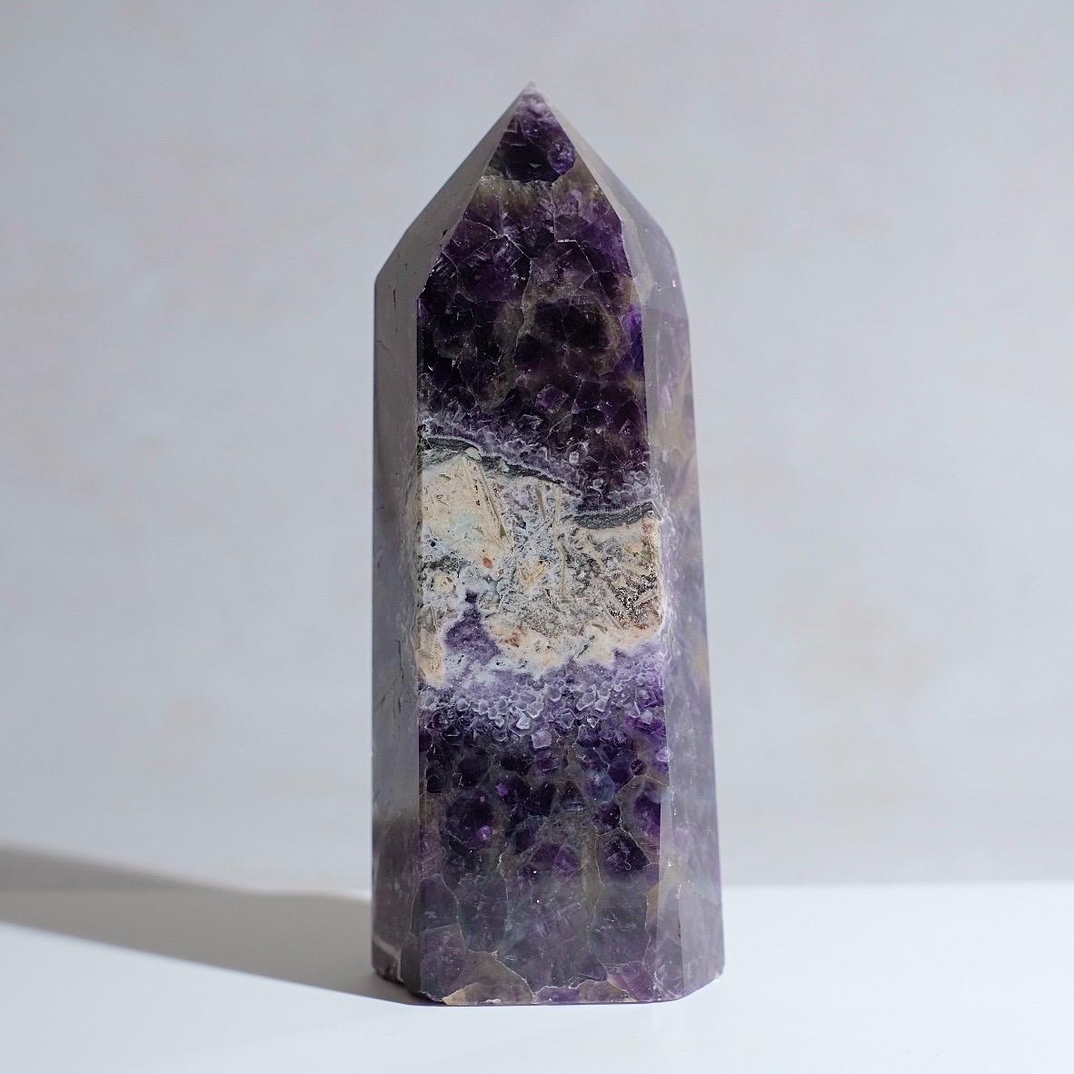 XL Dream Amethyst Tower | Chevron Amethyst Crystal Point