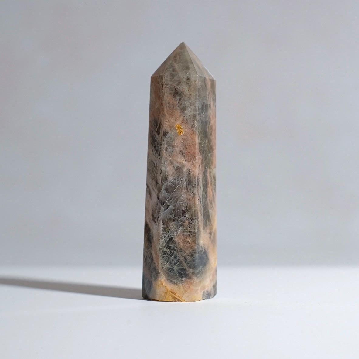 Black Moonstone Point | Flashy Moonstone Crystal Tower