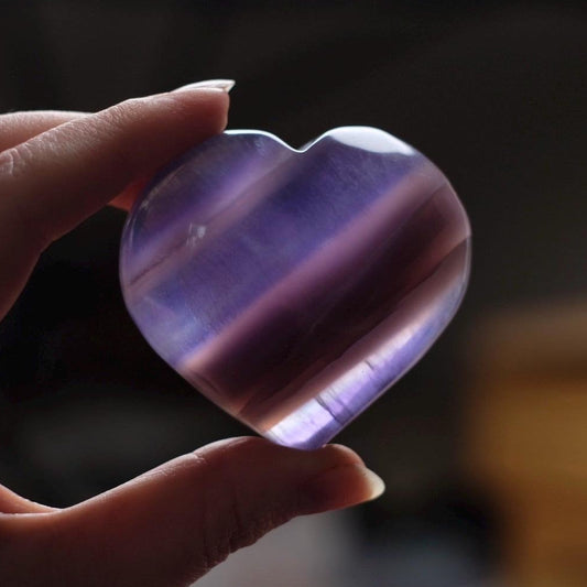 Yttrium Fluorite Heart | Tanzanite Crystal Heart