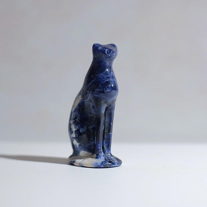 Sodalite Egyptian Cat Carving | Crystal Cat Figure