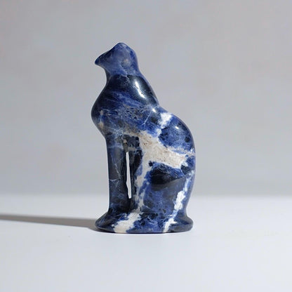 Sodalite Egyptian Cat Carving | Crystal Cat Figure