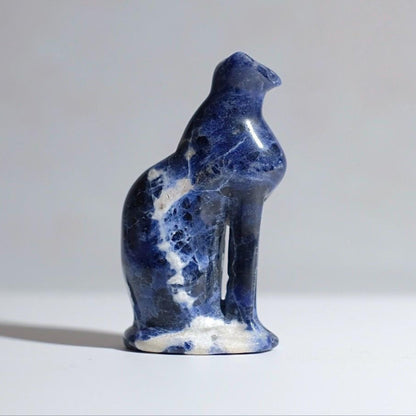 Sodalite Egyptian Cat Carving | Crystal Cat Figure