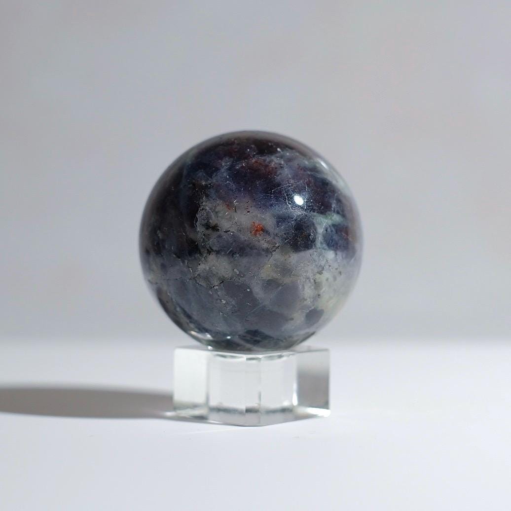 Blood Iolite Sphere | Sunstone Iolite Crystal Sphere