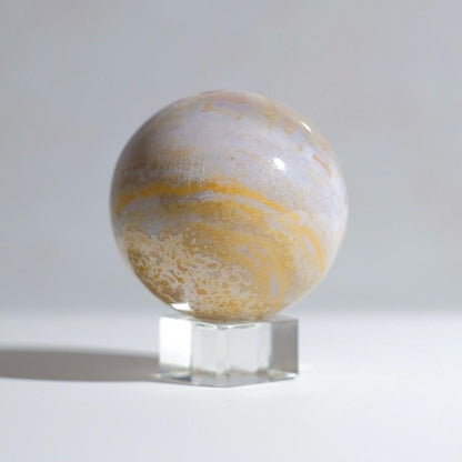 Ocean Jasper Sphere | Yellow Orbicular Jasper Crystal Sphere