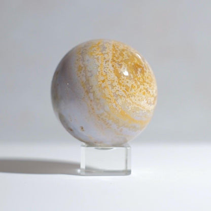 Ocean Jasper Sphere | Yellow Orbicular Jasper Crystal Sphere