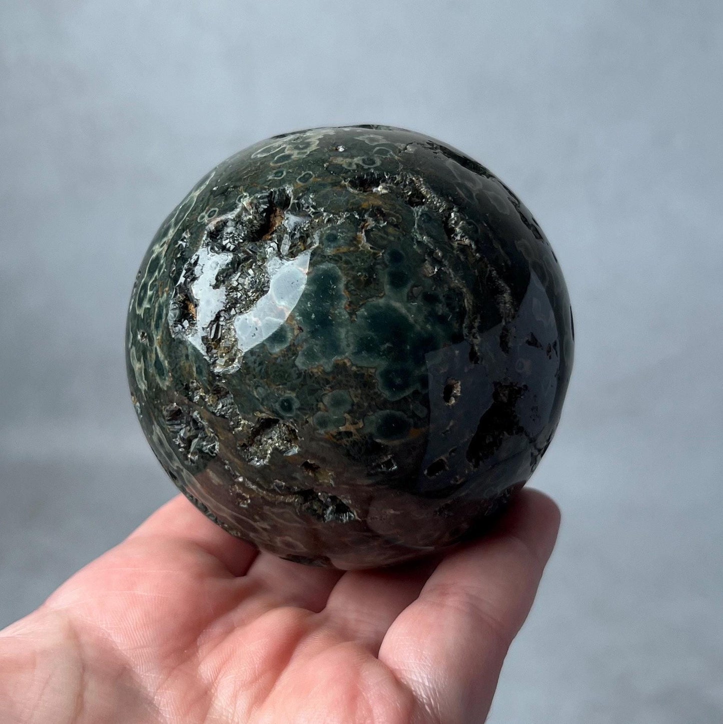 Green Ocean Jasper Sphere | Ocean Jasper Crystal Sphere