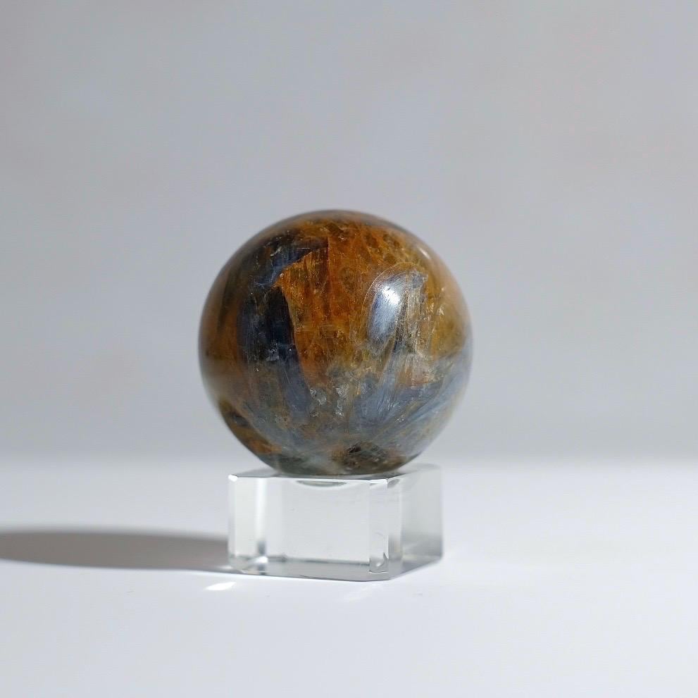 Rare Kyanite Sphere | Blue Kyanite & Golden Healer Crystal Sphere