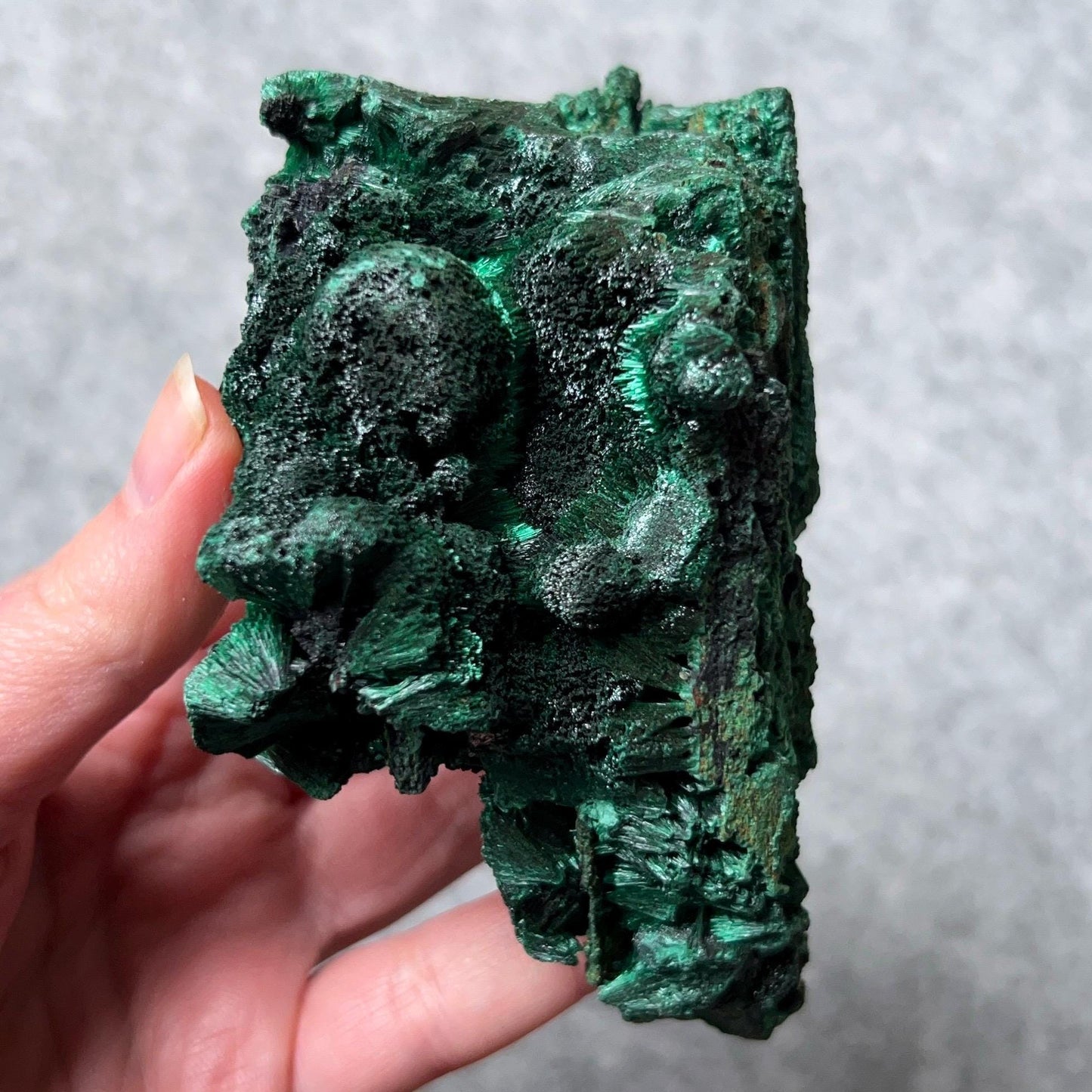 Large Velvet Malachite Specimen | Fibrous Malachite Natural Crystal