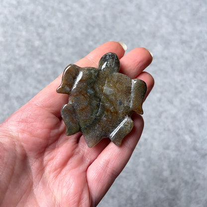 Moss Agate Turtle Carving | Crystal Animal | Crystal Turtle