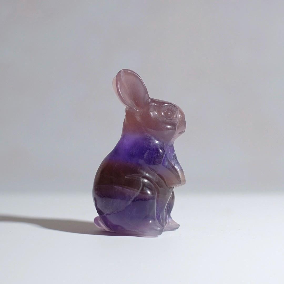 Yttrium Fluorite Rabbit Carving | Bunny | Crystal Animal Figure