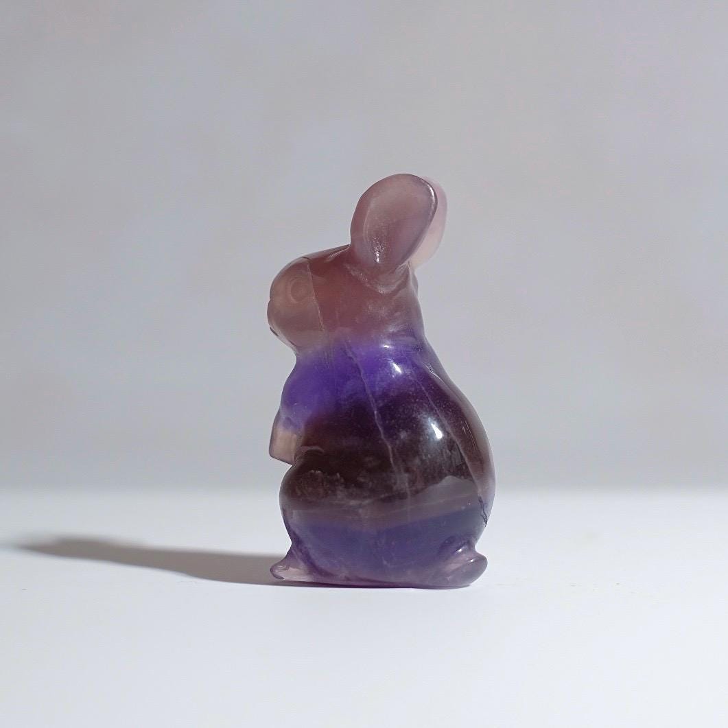 Yttrium Fluorite Rabbit Carving | Bunny | Crystal Animal Figure