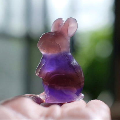 Yttrium Fluorite Rabbit Carving | Bunny | Crystal Animal Figure