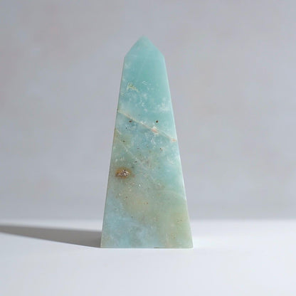 Azumar Obelisk Tower | Teal Quartz Crystal Point | Sky Blue Caribbean Quartz