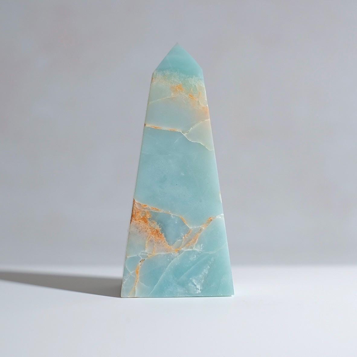 Azumar Obelisk Tower | Teal Quartz Crystal Point | Sky Blue Caribbean Quartz