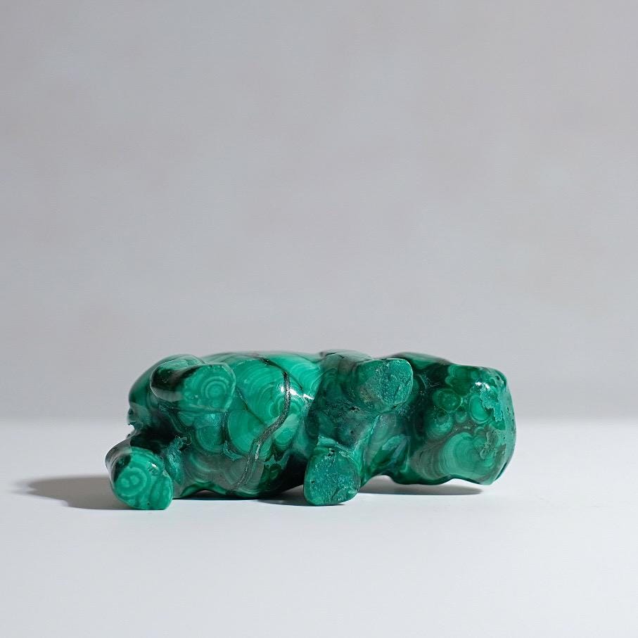 Malachite Hippo Carving | Crystal Animal Carving | Animal Totem