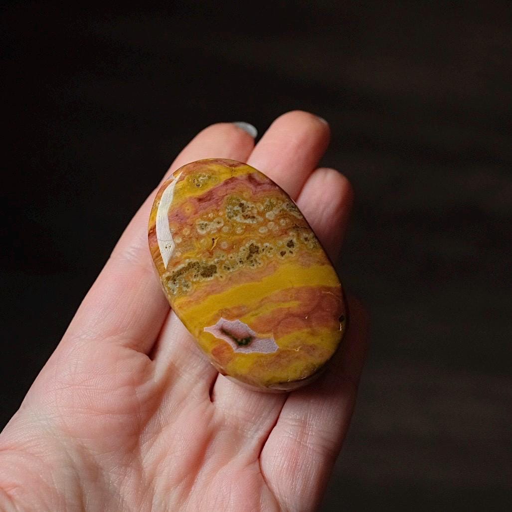 Ocean Jasper Palm | Ocean Jasper Crystal Palmstone