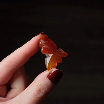 Carnelian Goldfish Carving | Crystal Fish | Crystal Animal Carving