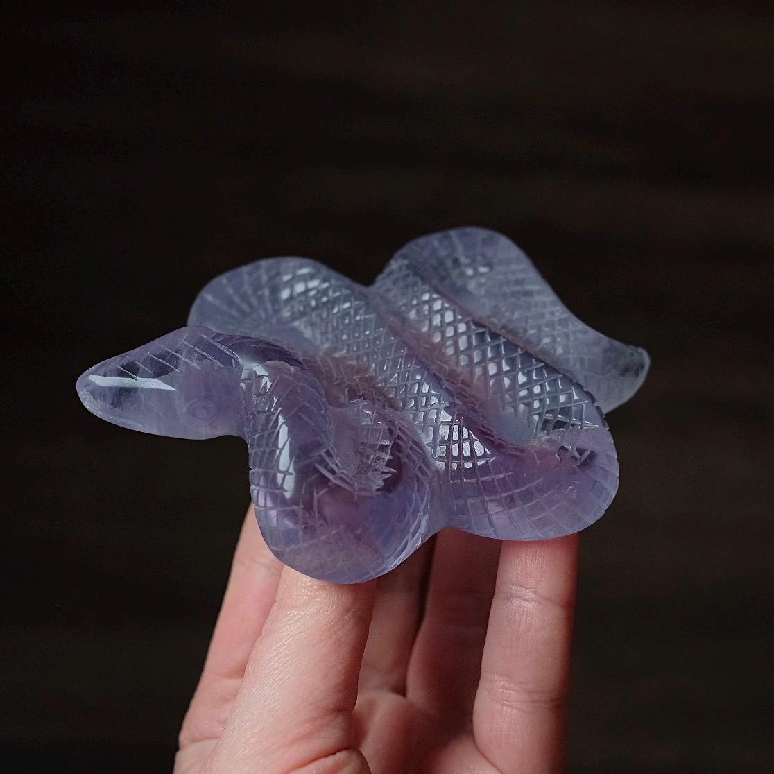 Fluorite Snake Carving | Fluorite Crystal Snake