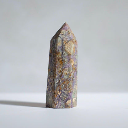 Brecciated Fluorite Point | Purple Fluorite Crystal Tower