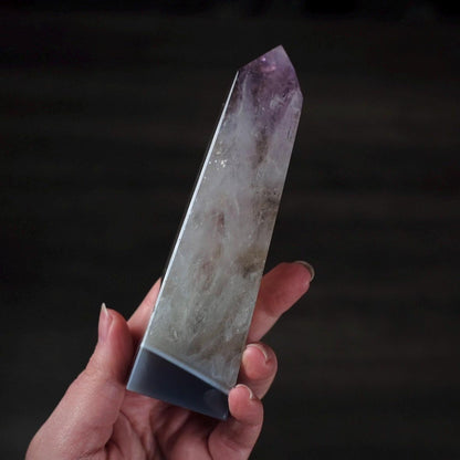 Amethyst Agate Tower | Amethyst w. Agate Crystal Point