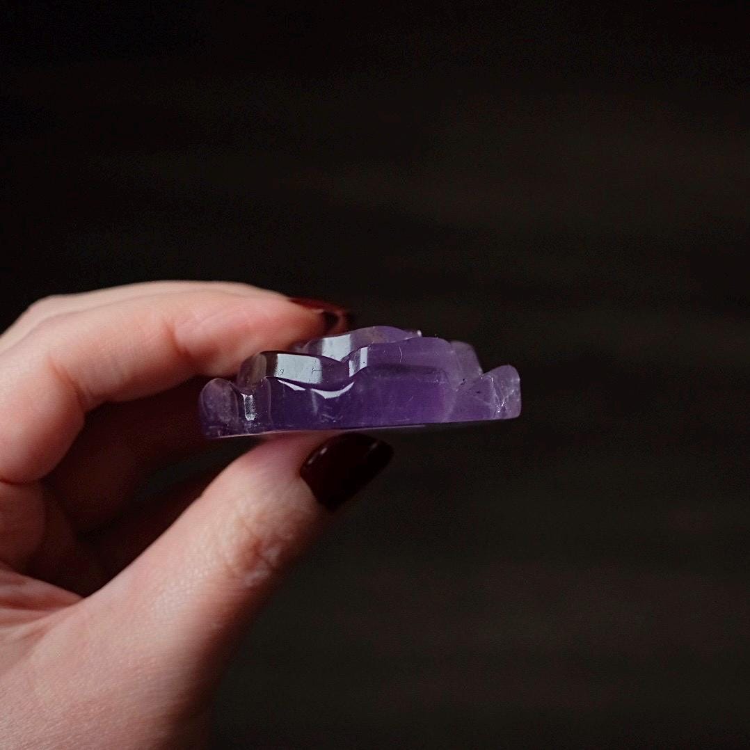 Ametrine Flower | Amethyst Crystal Rose Carving