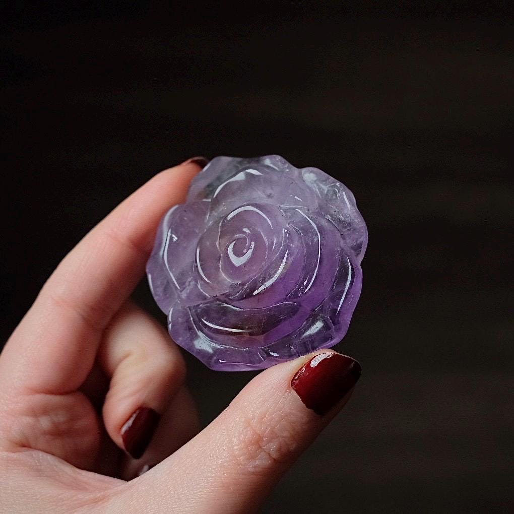 Ametrine Flower | Amethyst Crystal Rose Carving