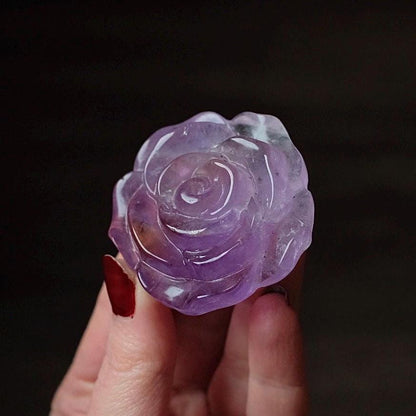 Ametrine Flower | Amethyst Crystal Rose Carving